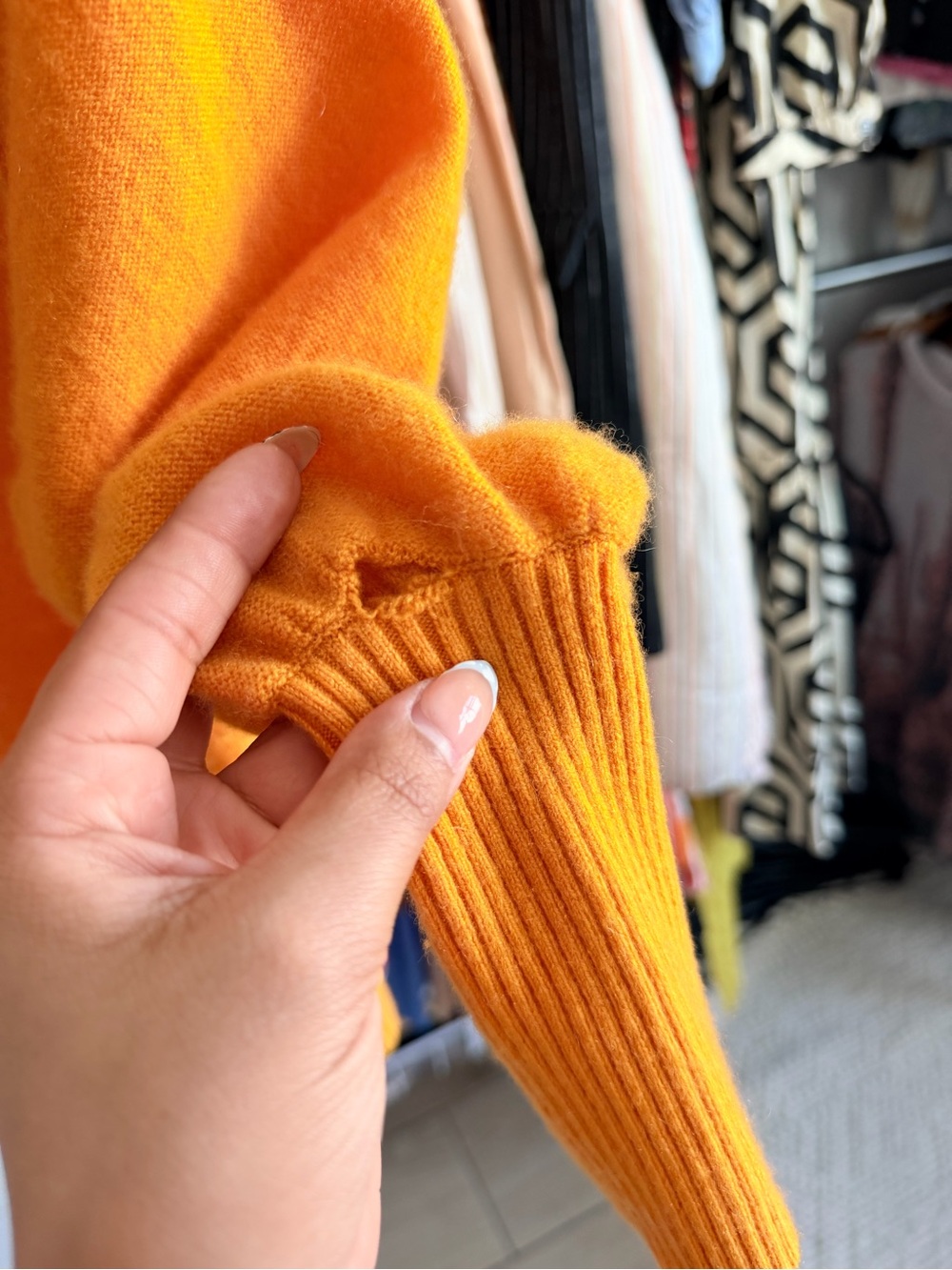 Anthropologie Maeve Bedford Cashmere Sweater Size XSP Orange - Picture 7 of 10